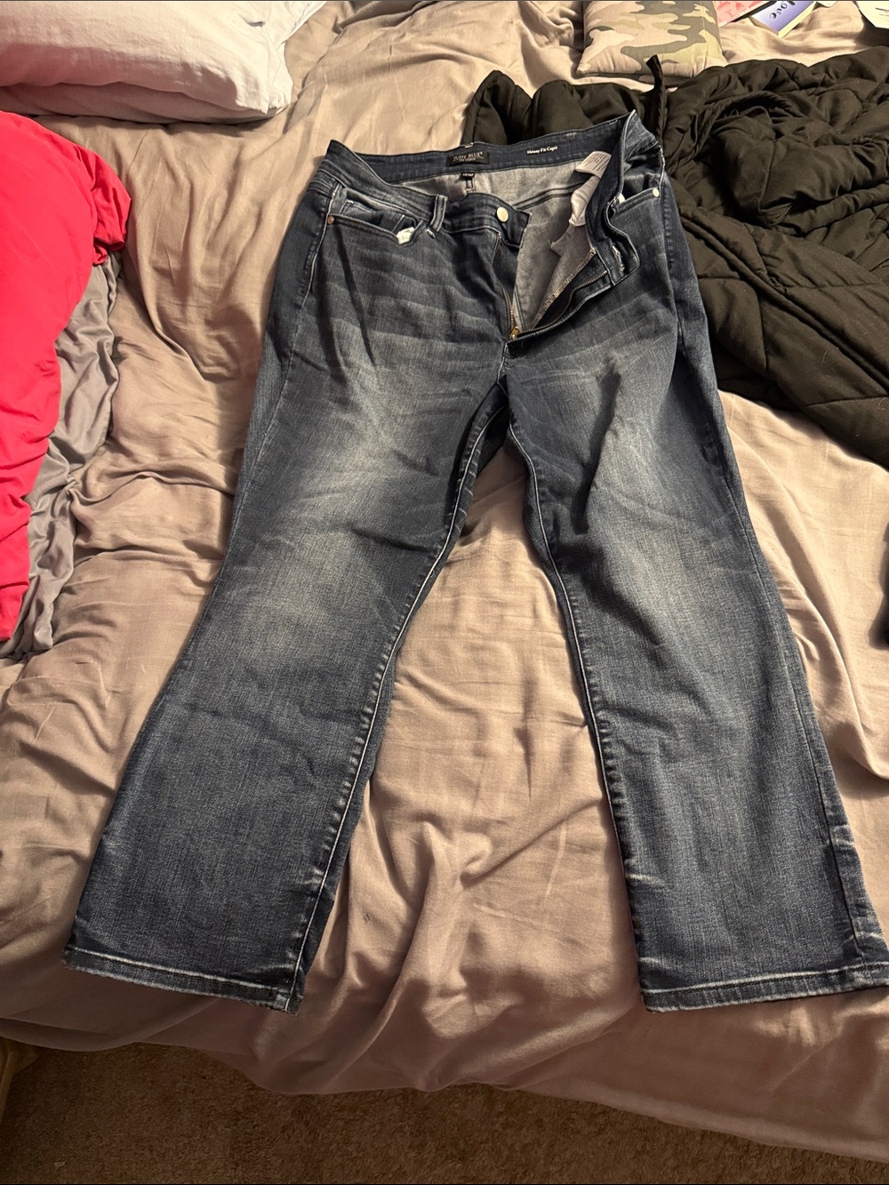 Judy Blue Faded Dark Blue Ankle Jeans